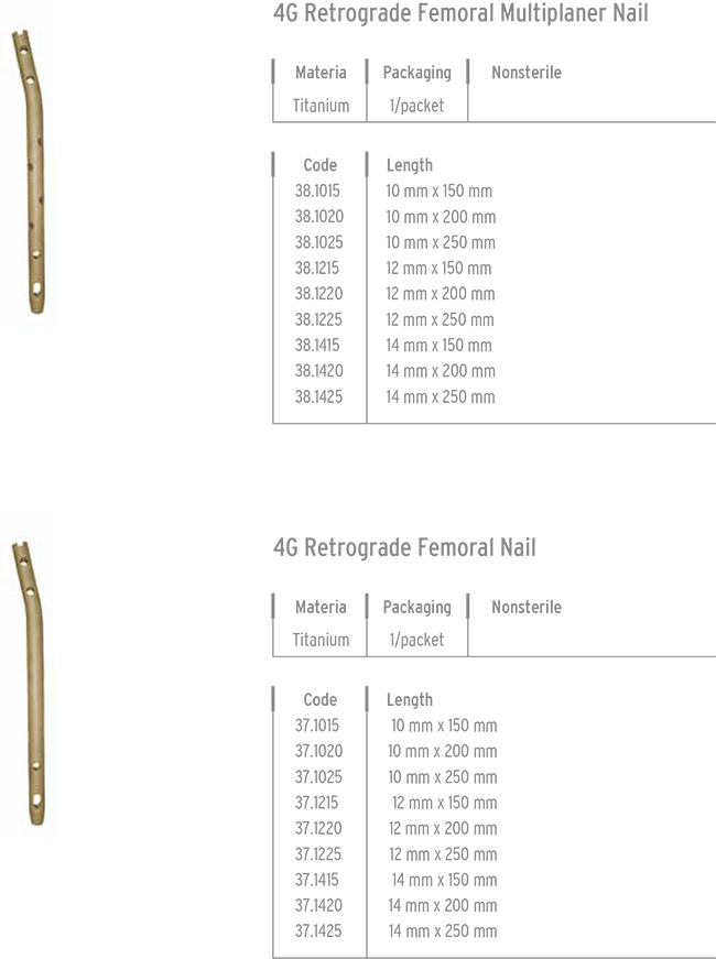4G RETROGRADE INTRAMEDULLER ÇİVİ SİSTEMİ
