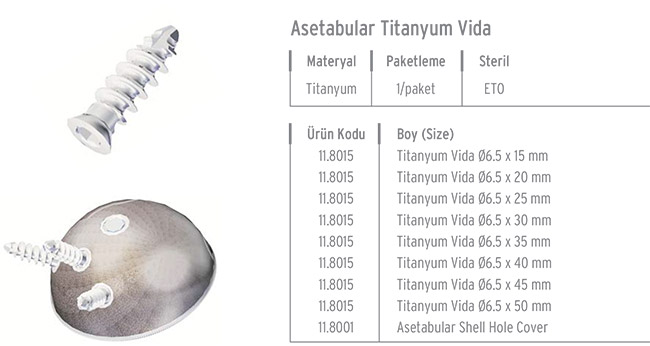 Asetabular Titanyum Vida